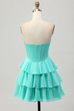 Sparkly Yellow Corset Ruffled Sweetheart Short Prom Dress with Beading
