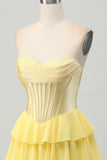 Fuchsia Ruffled Corset Sweetheart Short Prom Dress with Appliques