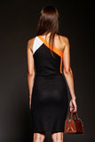 Black Patchwork One Shoulder Short Bodycon Cocktail Dress