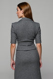 Sparkly Dark Grey 2 Piece Notched Lapel Single Breasted Business Suits