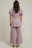 Grey Pink Notched Lapel Single Breasted 2 Piece Business Suits with Sleeves
