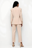 2 Piece Apricot Satin Peak Lapel Business Suits with Pockets