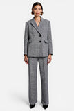 2 Piece Grey Tweed Notched Lapel Single Breasted Business Suits