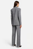 2 Piece Grey Tweed Notched Lapel Single Breasted Business Suits