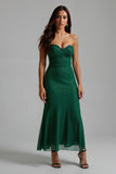 Sparkly Maxi Dark Green Sheath Sweetheart Holiday Party Dress