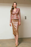 2 Piece Sunset Pencil Notched Lapel Sparkly Pageant Interview Outfits