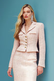 Blush 2 Piece Pencil Tweed Single Breasted Midi Pageant Interview Outfits