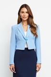 Navy Blue 2 Piece Pencil Notched Maxi Lapel Business Suits