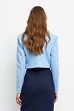 Navy Blue 2 Piece Pencil Notched Maxi Lapel Business Suits