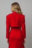 Red 2 Piece Notched Lapel A Line Midi Prom Suits