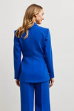 Royal Blue 2 Piece Notched Lapel Satin Women Prom Suits