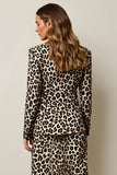 Coffee 2 Piece Leopard Pencil Women Prom Suits