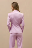 Pink 2 Piece Notched Lapel Double Breasted Women Prom Suits