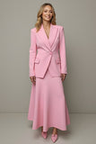 Pink 2 Piece Peak Lapel Women Prom Suits