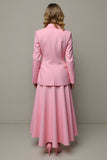 Pink 2 Piece Peak Lapel Women Prom Suits