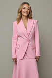Pink 2 Piece Peak Lapel Women Prom Suits