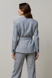 Sparkly Sequins Grey 2 Piece Women Prom Suits with Pockets