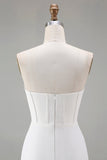 Sparkly White Tight Sweetheart Short Cocktail Dress with Beading