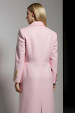 Pink Notched Lapel One Button Women Blazer