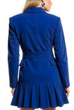 Royal Blue Single Breasted Notched Lapel Blazer Dress