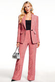 Red 2 Piece Long Sleeves One Button Business Suits