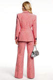 Red 2 Piece Long Sleeves One Button Business Suits