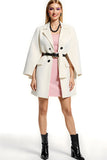 Ivory Double Breasted Notched Lapel Women Blazer