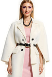 Ivory Double Breasted Notched Lapel Women Blazer