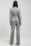 Grey 2 Piece Slim Fit Long Sleeves Notched Lapel Business Suits