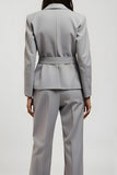 Grey 2 Piece Slim Fit Long Sleeves Notched Lapel Business Suits