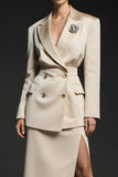 Champagne 2 Piece Long Sleeves Notched Lapel Business Suits