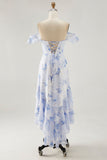 Pink Floral Tiered Chiffon Ruffled Maxi Wedding Guest Dress