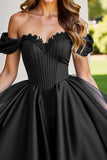 Black Tulle A Line Corset Short Prom Dress