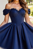 Black Tulle A Line Corset Short Prom Dress