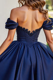 Black Tulle A Line Corset Short Prom Dress