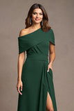 Burgundy Sheath Maxi Mother of the Bride Dress with Slit