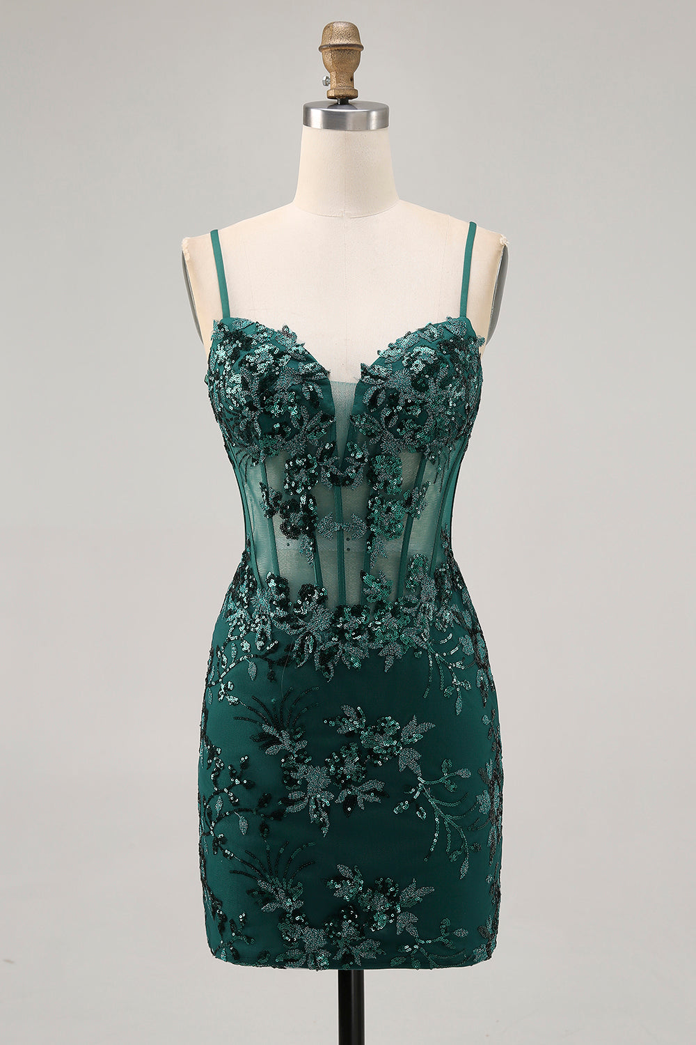 Leely Women Sparkly Dark Green Corset Short Prom Dress with Sequins Tight Spaghetti Straps Open Back Cocktail Dress leelyuk Leely Women Sparkly Dark Green Corset Short Prom Dress with Sequins Tight Spaghetti Straps Open Back Cocktail Dress leelyuk