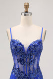 Sparkly Black Corset Tight Sequins Spaghetti Straps Short Prom Dress