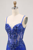 Sparkly Black Corset Tight Sequins Spaghetti Straps Short Prom Dress