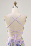 Sparkly Pink Beaded Floral Mini Tight Prom Dress with Sequins