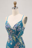 Sparkly Peacock Floral Tight Beaded Mini Prom Dress with Sequins