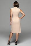 Champagne A Line Notched Lapel Midi Work Blazer Dress