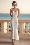 Lace Sweetheart Ivory Maxi Rehearsal Dinner Dress