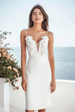 Satin Floral Bodycon Ivory Midi Bridal Shower Dress