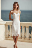 Lace Ivory Bodycon Sweetheart Midi Bachelorette Dress