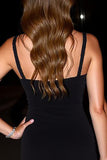 Black Ruched Spaghetti Straps Bodycon Short Cocktail Dress with Bow