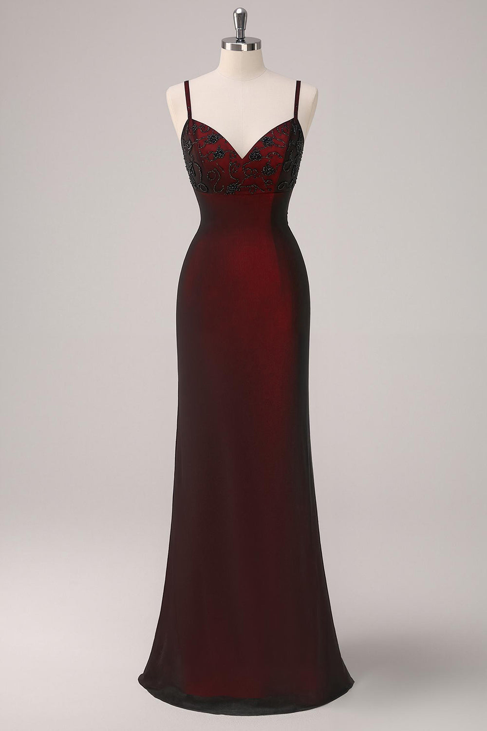 Leely Women Elegant Black Red Maxi Gothic Vintage 90s Prom Dress with Beading Spaghetti Straps Mermaid Evening Dress leelyuk Leely Women Elegant Black Red Maxi Gothic Vintage 90s Prom Dress with Beading Spaghetti Straps Mermaid Evening Dress leelyuk
