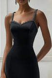 Sparkly Short Black Bodycon Cocktail Dress with Beading