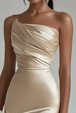 Champagne Strapless Satin Tight Mini Prom Dress