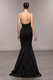 Black Sweetheart Mermaid Maxi Backless Evening Dress with Slit